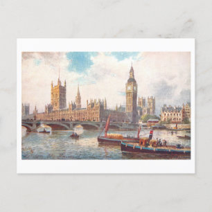 Chambres du Parlement Londres Carte postale Vintag