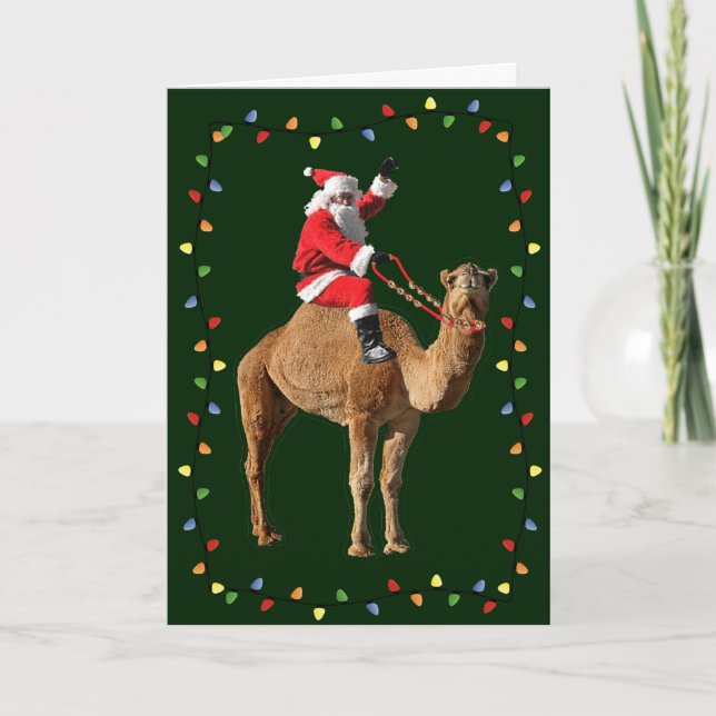 Chameau de Jour et Cartes de Noël Joyeuses Père No (Devant)