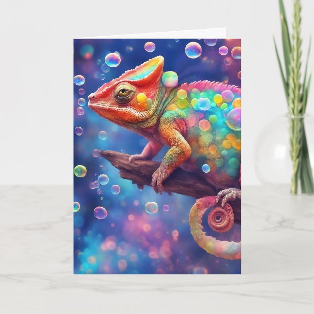 Chameleon 2 bubbles card (Front)
