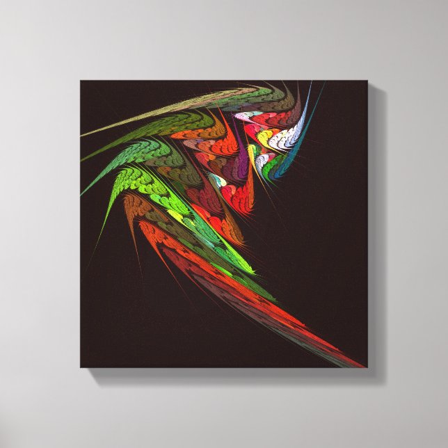 Chameleon Abstract Art Black and White Canvas Print (Front)