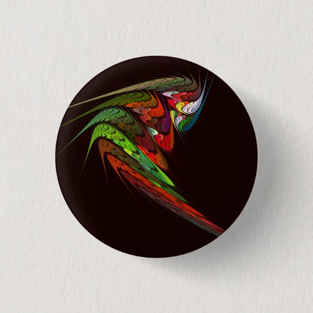 Chameleon Abstract Art Button (round) (Front)