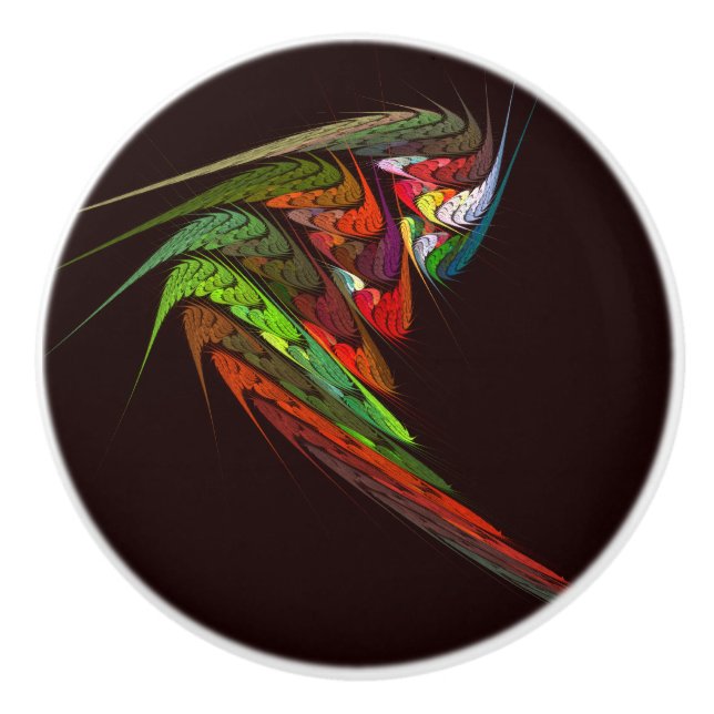 Chameleon Abstract Art Ceramic Knob (Front)
