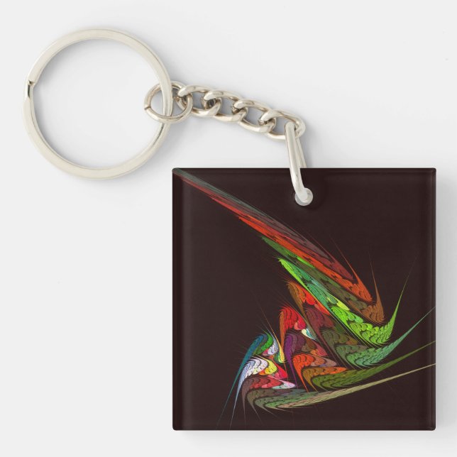 Chameleon Abstract Art Keychain (Front)