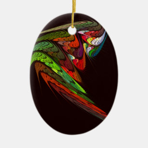 Chameleon Abstract Art Oval Ornament