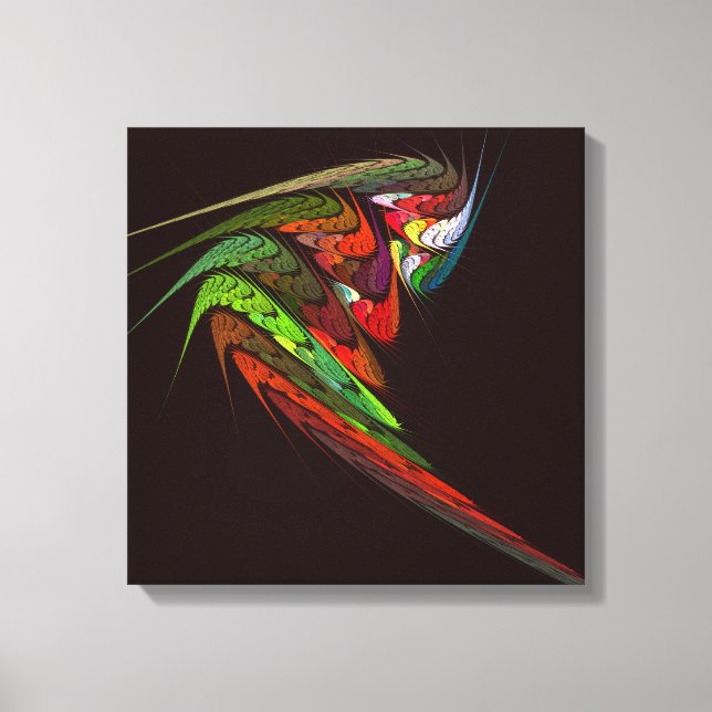 Chameleon Abstract Art Quad Canvas Print (Front)