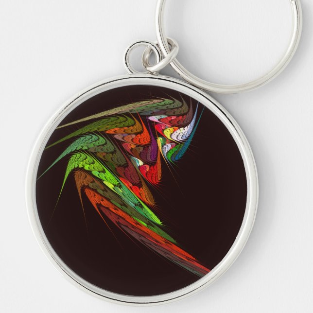 Chameleon Abstract Art Small Keychain (Front)