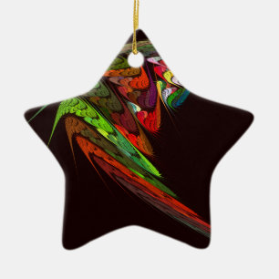 Chameleon Abstract Art Star Ornament