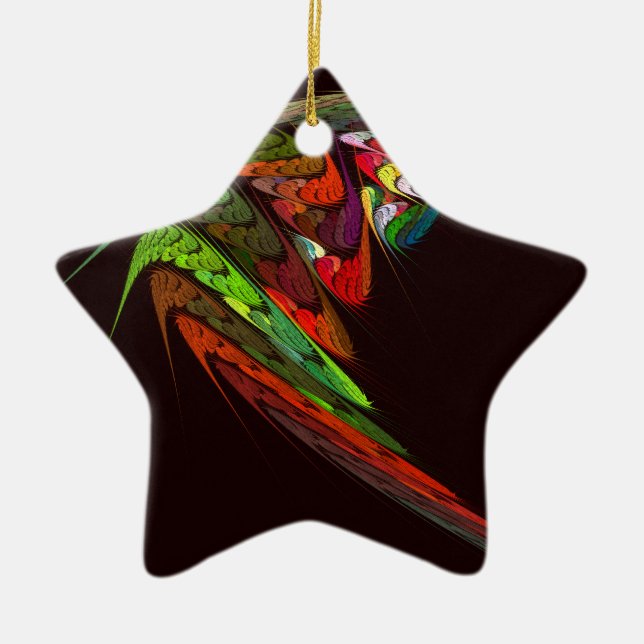 Chameleon Abstract Art Star Ornament (Front)