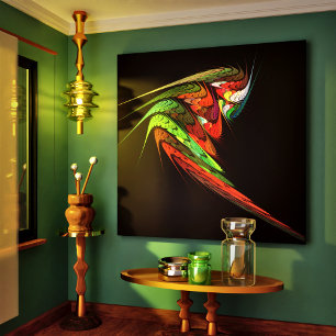 Chameleon Abstract Art Wrapped Canvas Print