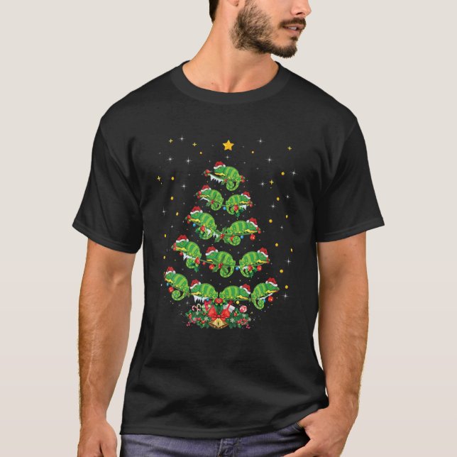 Chameleon Animal Lover Xmas Gift Chameleon Christm T-Shirt (Front)