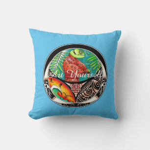 Chameleon Art Drawing Throw Pillow