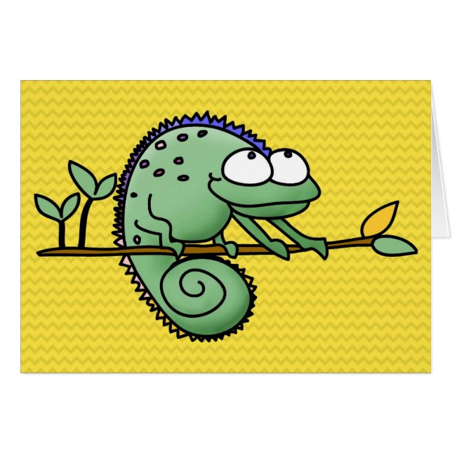 Chameleon Cartoon Lizard Cute (Front Horizontal)