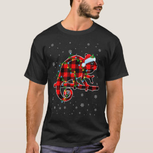 Chameleon Christmas Santa Hat Cute Animals Xmas Li T-Shirt