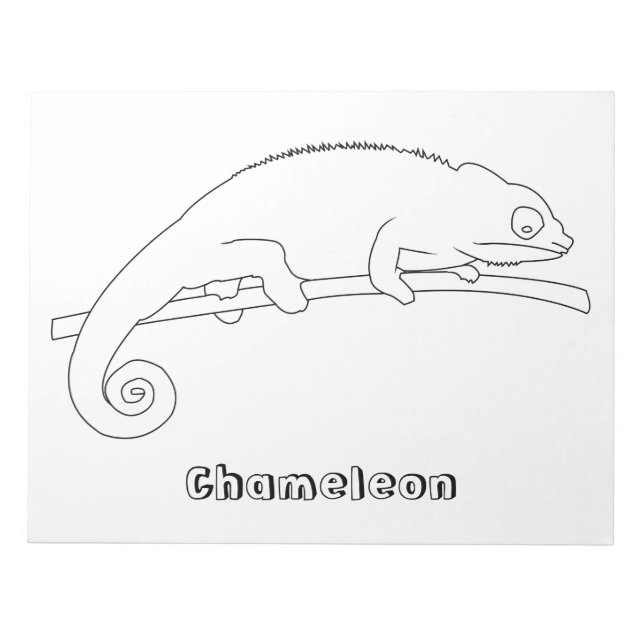 Chameleon colouring notepads fun activity (Front)
