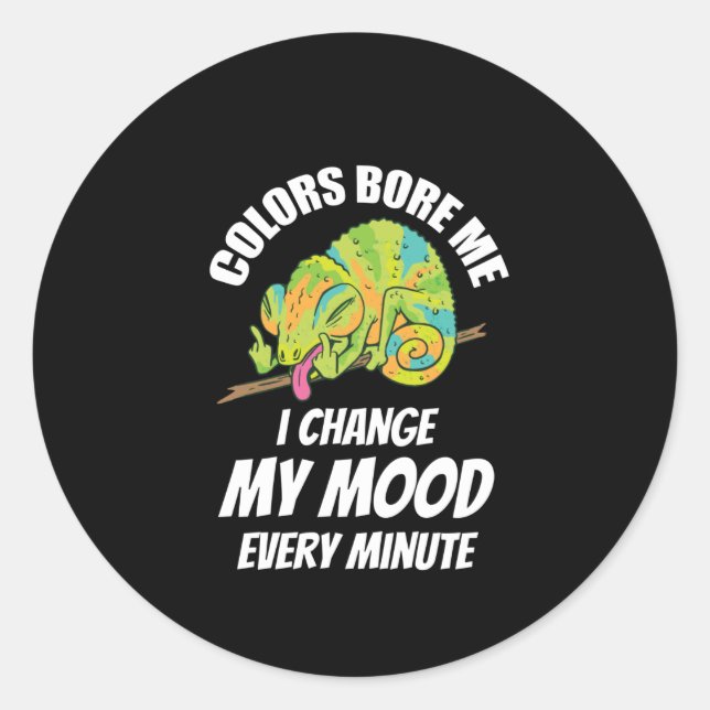 Chameleon - Colours Are Boring Classic Round Sticker (Front)