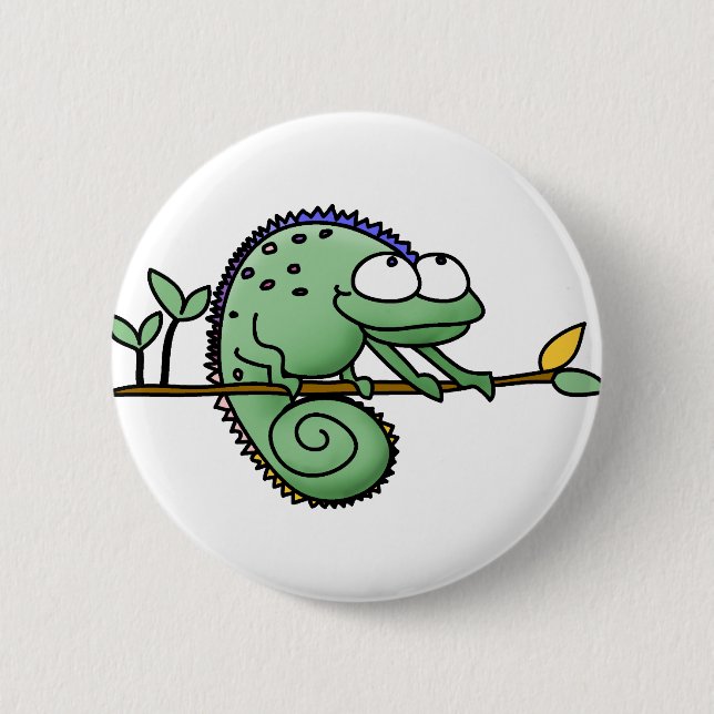 Chameleon Cute Funny  2 Inch Round Button (Front)