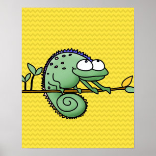 Chameleon Cute Funny  Poster