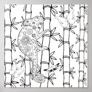 Chameleon Doodle 2 Poster