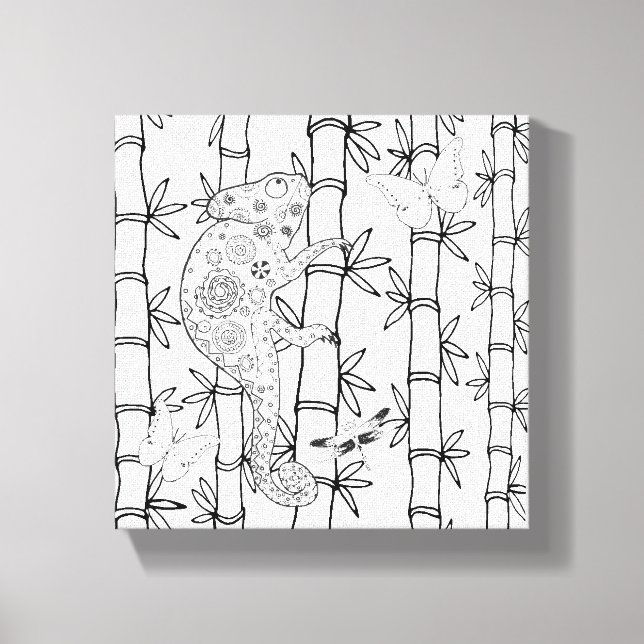 Chameleon Doodle 6 Canvas Print (Front)