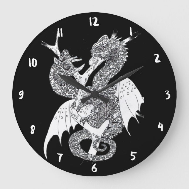 Chameleon Dragon Large Clock (Front)