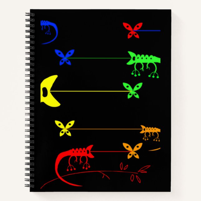 Chameleon Drawing, Chameleon Notebook, Rainbow Notebook (Front)