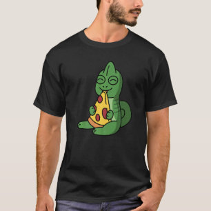 Chameleon Eating Pizza Pet   T-Shirt