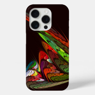 Chameleon Fractal Abstract Art in Vibrant Motion iPhone 15 Pro Case