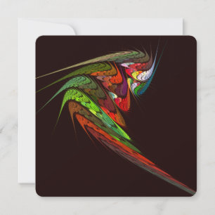 Chameleon Fractal Abstract Art in Vibrant Motion Invitation
