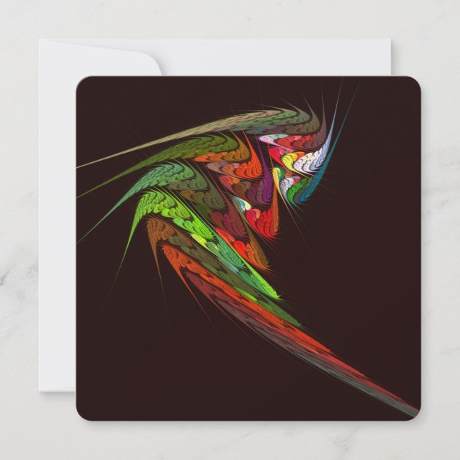 Chameleon Fractal Abstract Art in Vibrant Motion Invitation (Front)