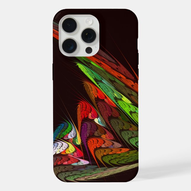 Chameleon Fractal Abstract Art in Vibrant Motion iPhone Case (Back)