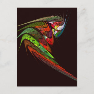 Chameleon Fractal Abstract Art in Vibrant Motion Postcard