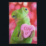 Chameleon Heart (Luv U) Kitchen Towel<br><div class="desc">I get lost in your eyes! | Avanti,  the Global Humour Brand™ has been entertaining the world with its Feel Good Funny greeting cards for over 40 years. Our characters live life to the fullest and celebrate the humour in everyday life.</div>