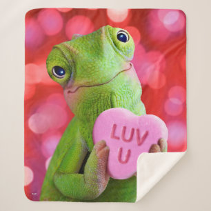 Chameleon Heart (Luv U) Sherpa Blanket