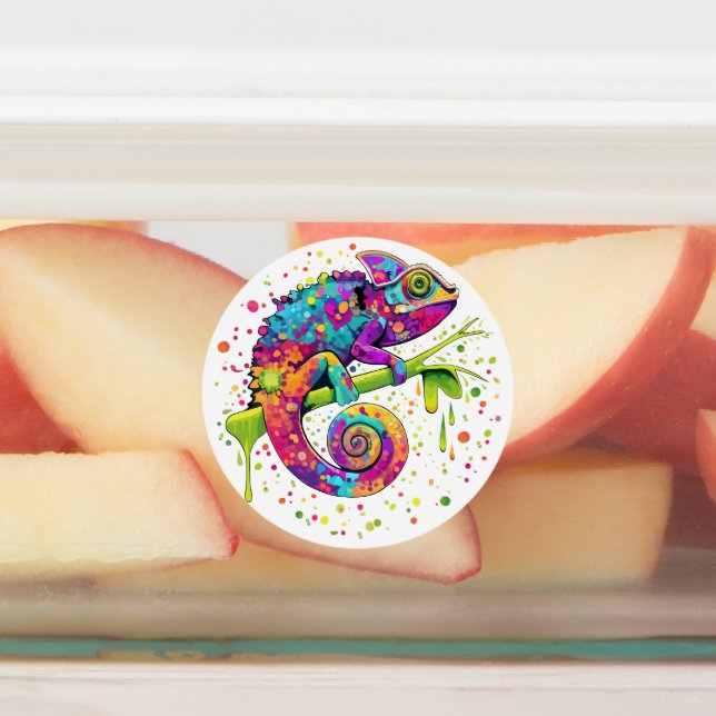 Chameleon Paint Stains Watercolor Style (Affixed)