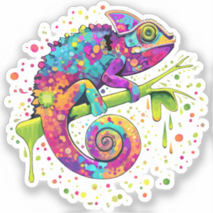 Chameleon Paint Stains Watercolor Style