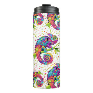 Chameleon Paint Stains Watercolor Style Thermal Tumbler