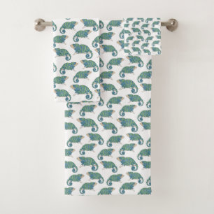Chameleon Pattern Bath Towel Set