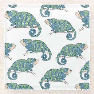 Chameleon Pattern Glass Coaster