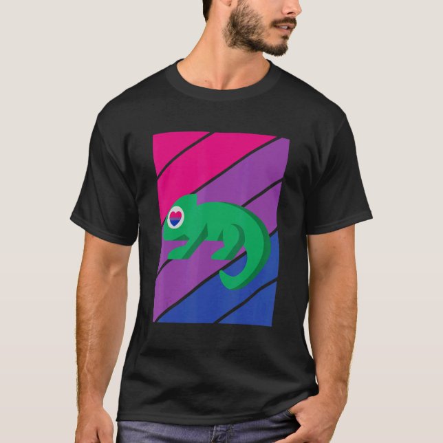 Chameleon Pride Bisexual Flag LGBTQ Proud Ally Pri T-Shirt (Front)