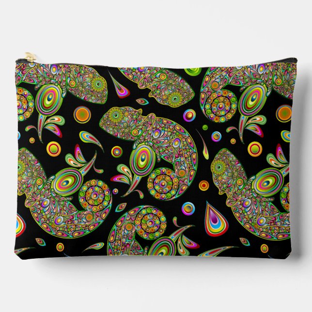 Chameleon Psychedelic Fantasy Accessory Pouch (Front)