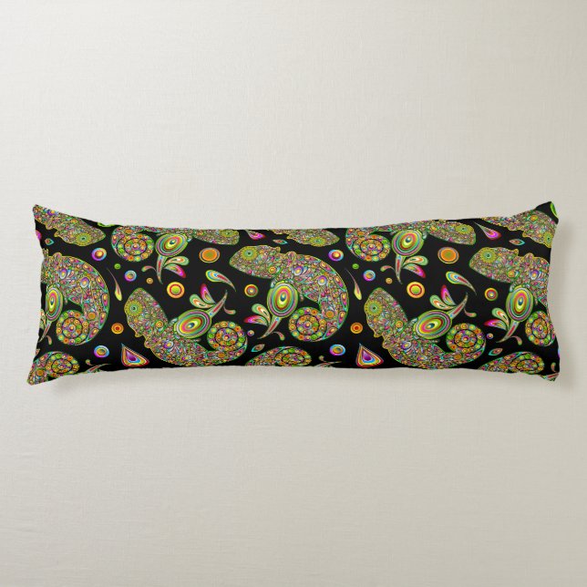 Chameleon Psychedelic Fantasy Body Pillow (Front)