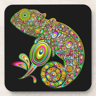 Chameleon Psychedelic Fantasy Coaster