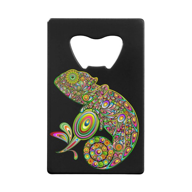 Chameleon Psychedelic Fantasy Credit Card Bottle Opener (Front)