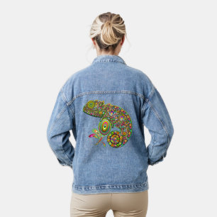 Chameleon Psychedelic Fantasy Denim Jacket