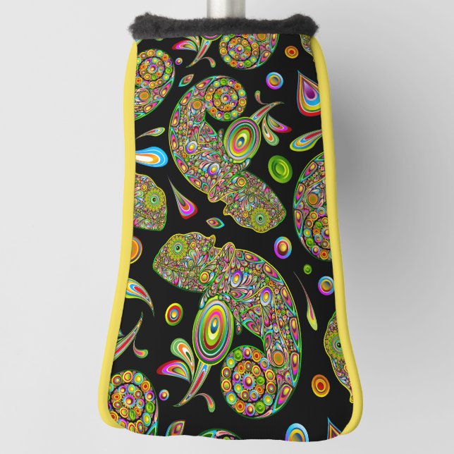 Chameleon Psychedelic Fantasy Golf Head Cover (Rotate 90)