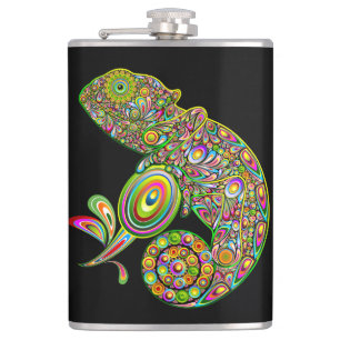 Chameleon Psychedelic Fantasy Hip Flask