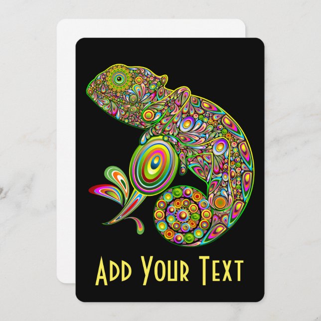 Chameleon Psychedelic Fantasy Invitation (Front/Back)