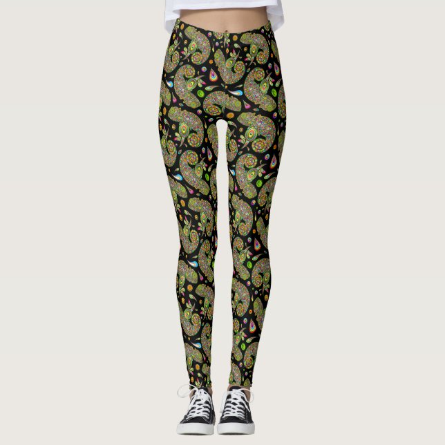 Chameleon Psychedelic Fantasy Leggings (Front)