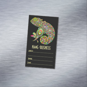 Chameleon Psychedelic Fantasy Magnetic Business Card