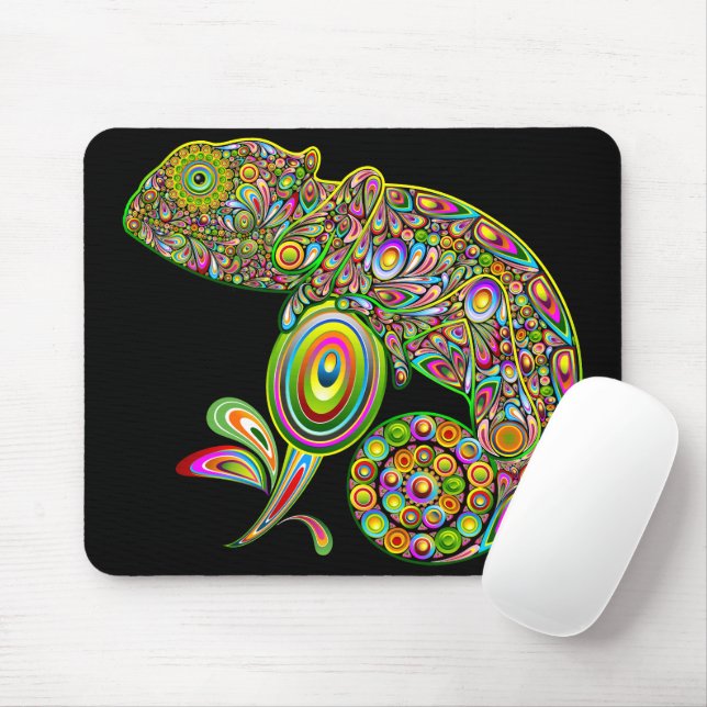 Chameleon Psychedelic Fantasy Mouse Pad (With Mouse)